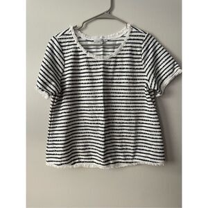 Green Envelope Large Womens Navy and White Stripe Blouse